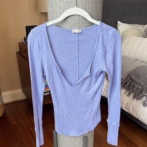 Free People Lavender Long Sleeve Top